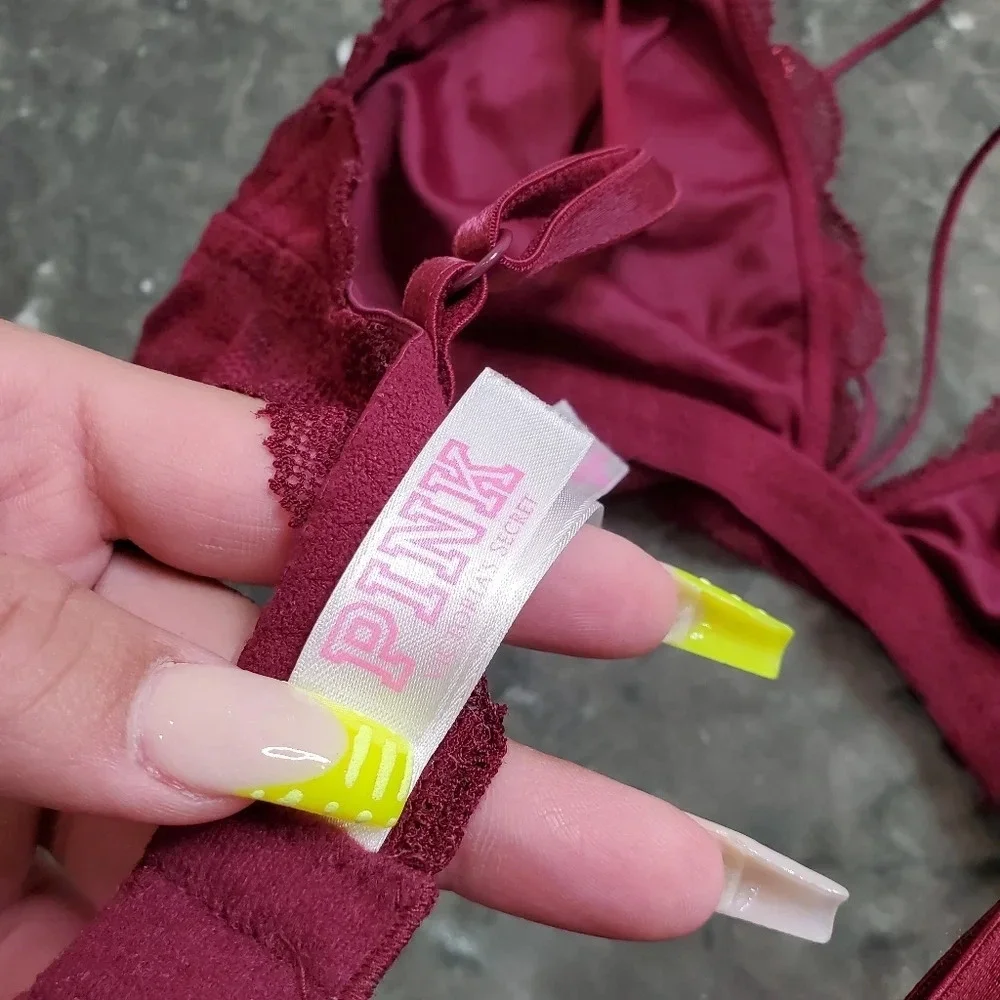Pink By‎ Victoria's Secret Red Lace Bralette